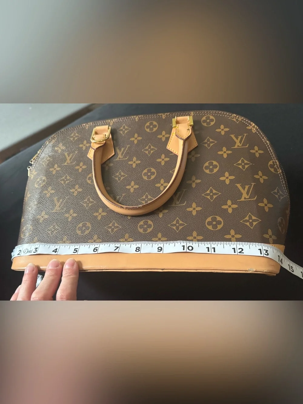Louis Vuitton Alma PM Monogram M51130 Satchel Handbag Brown & Tan